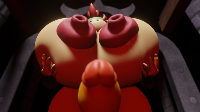 1boy 3d areolae blender_(software) bowser_jr. breasts erect_nipples erection huge_penis hyper hyper_breasts illis large_areolae large_nipples male male_only male_with_breasts mario_(series) nintendo nipples nude penis realistic thick_thighs underboob