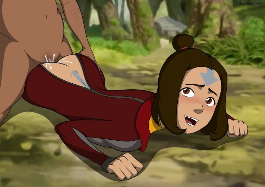 1boy 1girls air_nomad airbender_tattoo ambiguous_penetration anaxus avatar_legends blush clothed_sex clothing cum doggy_style female human human_only jinora jockey_position male male/female male_on_female nickelodeon sex smooth_skin straight tattoo the_legend_of_korra