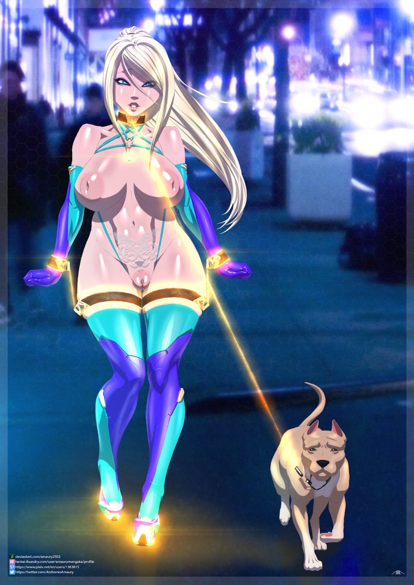 1boy 1girls 61animal amaurymangaka animal_holding_leash areolae bimbo bitch_taken_for_walk blonde_hair blue_eyes breasts collar curvy dog doggy_style dominant_feral embarrassed_nude_female enf female female_protagonist femsub feral feral_holding_leash hourglass_figure huge_breasts human human_pet human_pet_feral_owner inverted_nipples large_areolae leash leash_and_collar male male_with_female maledom metroid nintendo nude nudity pale-skinned_female pale_skin pet pet_and_owner petplay platinum_blonde_hair ponytail public public_nudity role_reversal samus_aran shackles slave sling_bikini sling_bikini_aside straight tagme thigh_cuffs walkies wide_hips zoophilia