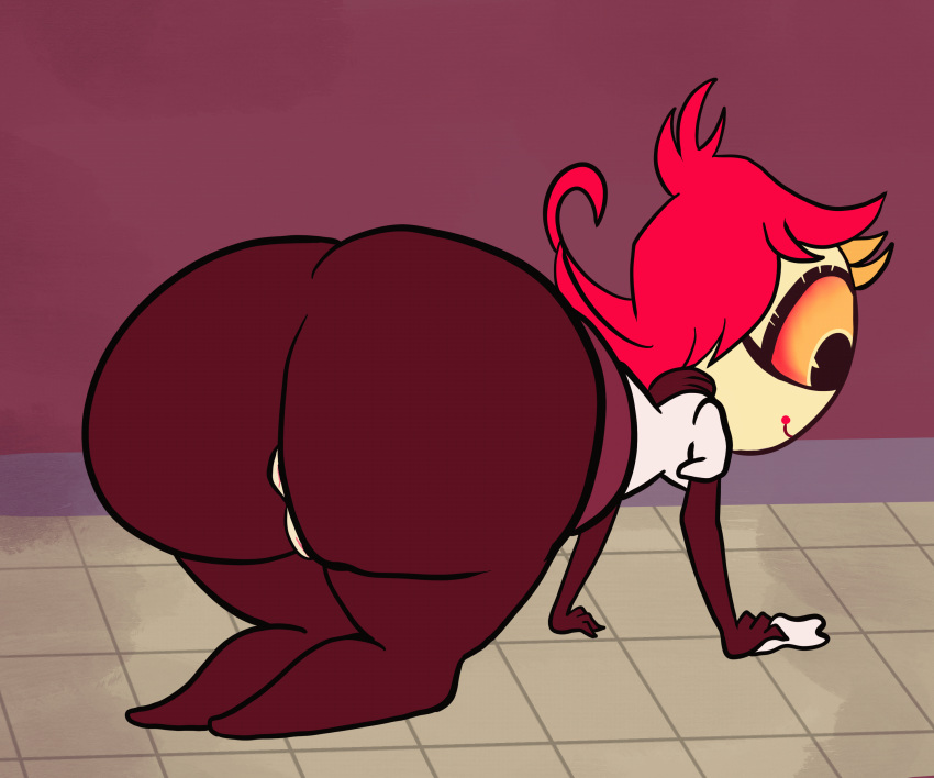 1girls animated anus ass big_ass bottom_heavy bubble_butt butlova cleaning cute cyclops_demon demon demoness female female_only hazbin_hotel huge_ass kneeling maid niffty on_knees pussy shortstack smooth_skin thick_thighs vivienne_medrano