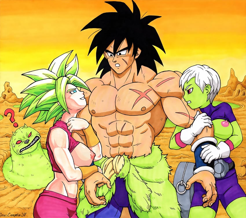 1boy 2girls :o ? abs alien_girl alternate_version_at_source alternate_version_available arm_grab artist_name biceps black_eyes black_hair boobs breasts breasts_out broly bruise bruise_on_face bruises cheelai confused dragon_ball dragon_ball_super erect_nipples erection exposed_breasts facial_scar female female_on_bottom females fusion glaring gloves green_fur green_hair green_skin half-closed_eyes humanoid kefla larger_male legendary_super_saiyan looking_at_another looking_confused looking_pleasured looking_up muscles muscular_female muscular_male nipples pencil_(artwork) potara_earrings purple_pants purple_shirt purple_shorts red_eyes saiyan scar serious shiny shiny_breasts shiny_clothes shiny_hair shiny_skin shirt shirt_lift shirt_pull shirt_up short_hair simple_background smaller_female spiky_hair super_saiyan surprised teeth thick_ass thick_legs thick_thighs thighs tits topless topless_male vampa_beast watermark white_gloves white_hair wristband wristwear