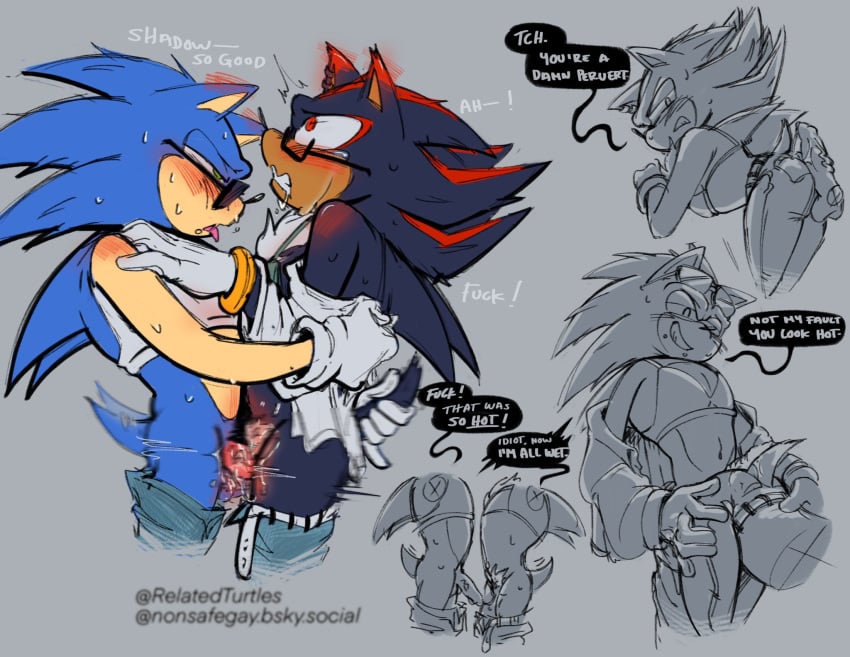 2boys anthro anthro_on_anthro anthro_only clothed_sex clothing cuntboy cuntboy/male drooling furry furry_only gay glasses shadow_the_hedgehog sonic_(series) sonic_the_hedgehog sonic_the_hedgehog_(series) yaoi