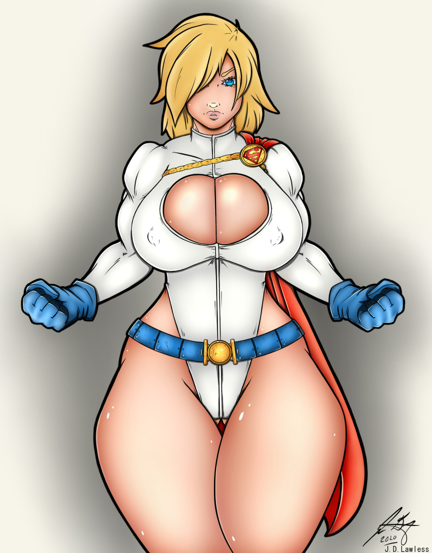 1girls alternate_version_available athletic athletic_female background big_breasts blonde_hair blue_eyes blue_gloves breasts bursting_breasts bust busty cape cleavage cleavage_cutout clothed color colored costume curvaceous curvy curvy_figure dc dc_comics dinguis earth-2 earth_2 eyeshadow female female_only gloves heroine hips hourglass_figure huge_breasts humanoid j.d._lawless justice_society_of_america kara_zor-l karen_starr kryptonian large_breasts legs lipstick lower_body outfit posing power_girl red_cape short_hair solo standing superheroine superman_(series) thick_legs thick_thighs upper_body voluptuous watermark