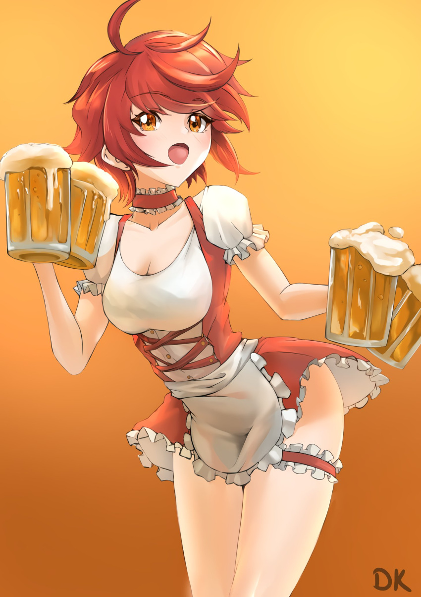 1girls bare_legs bare_thighs beer breasts clothed clothed_female deekei dirndl dress female female_focus female_only fire_emblem fire_emblem_fates fully_clothed german hinoka_(fire_emblem) medium_breasts national_personification nintendo no_panties oktoberfest orange_eyes petite red_hair short_hair simple_background skirt smile solo solo_female tagme thighs tomboy tracht waitress