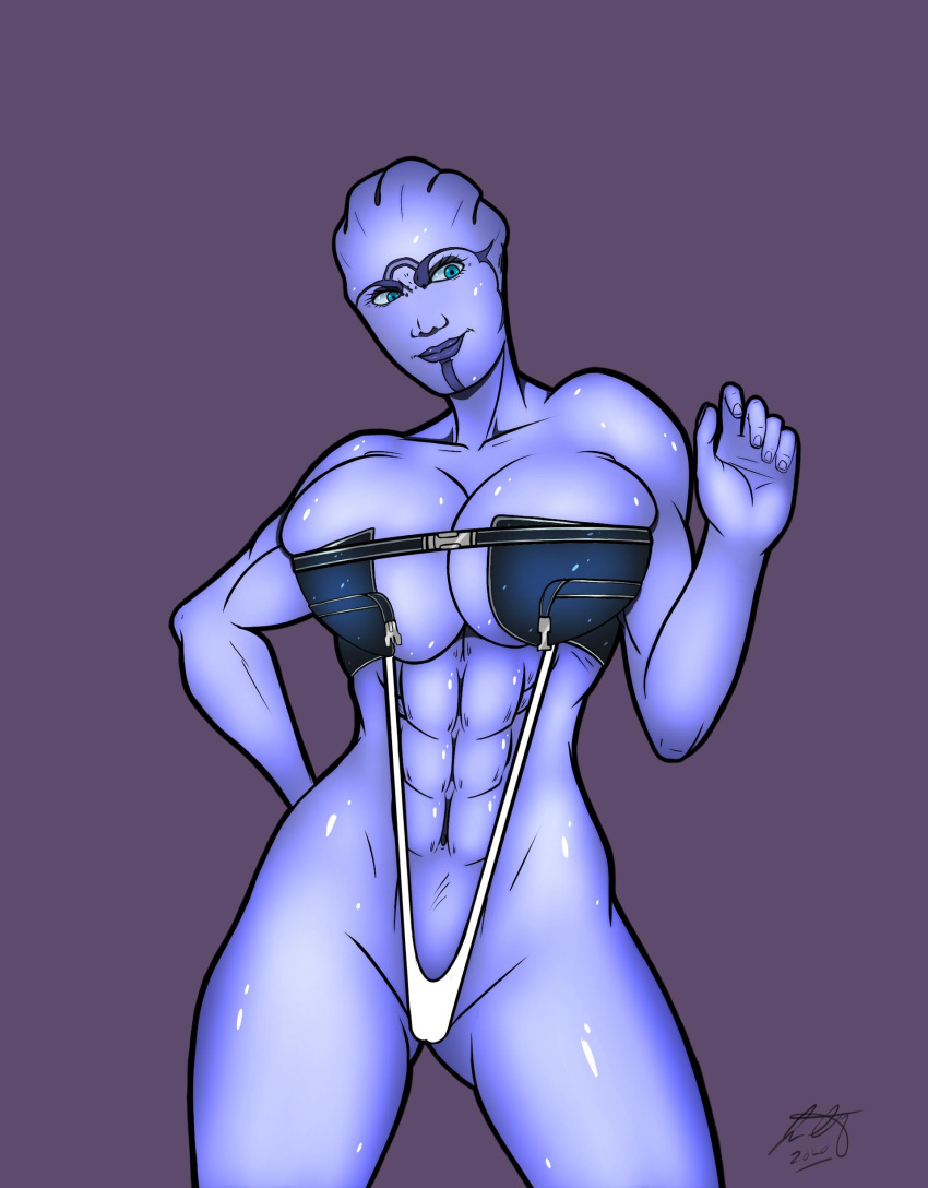 1girls 2020 abs alien alien_girl alternate_version_available aria_t'loak artist_signature asari bioware blue_eyes breasts bust busty cleavage curvaceous curvy curvy_body curvy_female curvy_figure curvy_hips dinguis female female_only j.d._lawless large_breasts mass_effect mass_effect_3 revealing_clothes signature simple_background solo thick thick_legs thick_thighs voluptuous