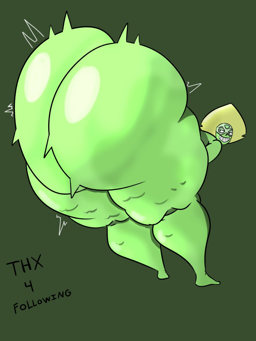 1girls ass big_ass bubble_butt cartoon_network cellulite decano fat_ass female gem_(species) gigantic_ass green_skin huge_ass hyper_ass lard_ass peridot peridot_(steven_universe) solo steven_universe twerking