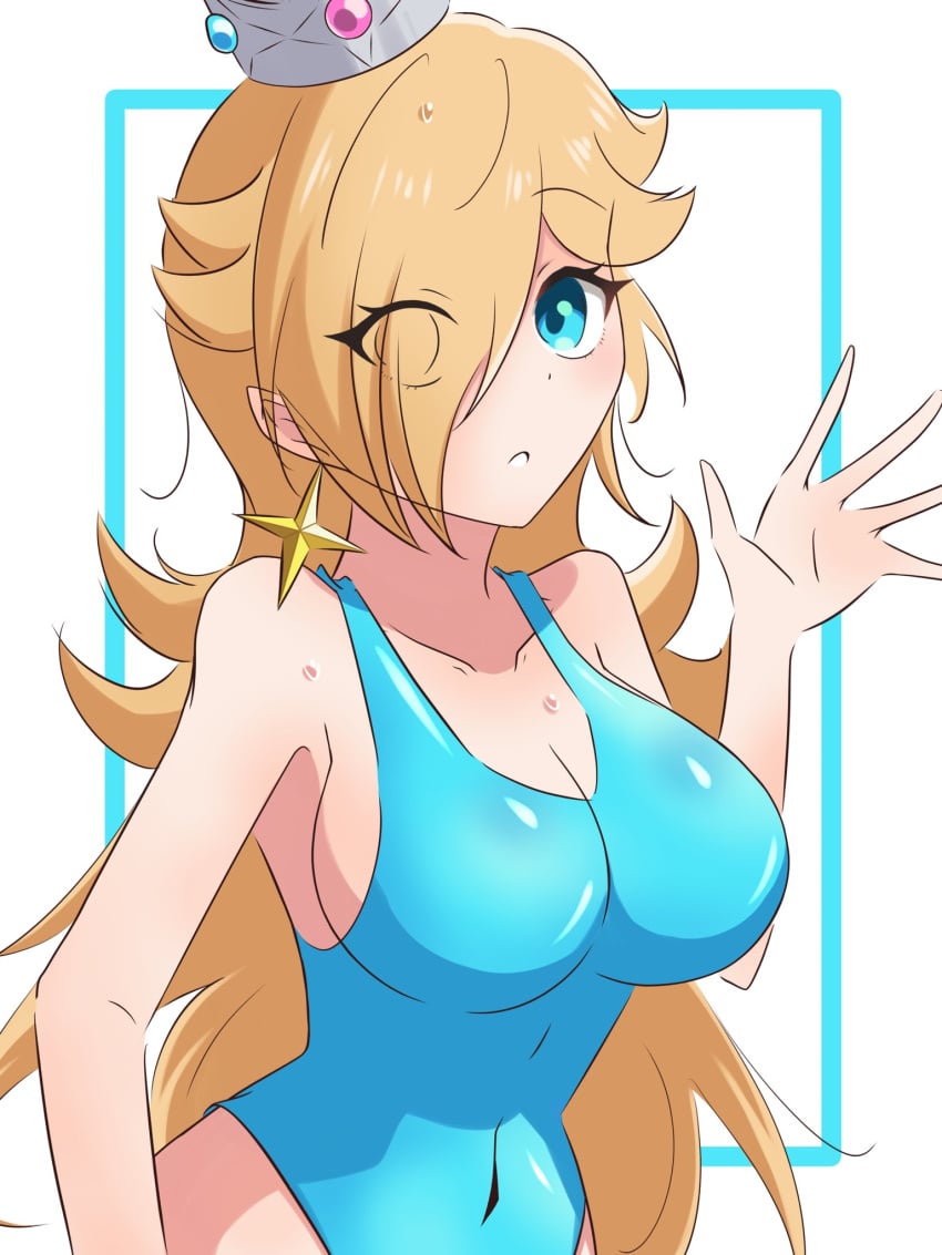 1girls blonde_hair blue_eyes breasts female female_only mario_(series) nintendo princess_rosalina solo swimsuit tagme yassrosalina