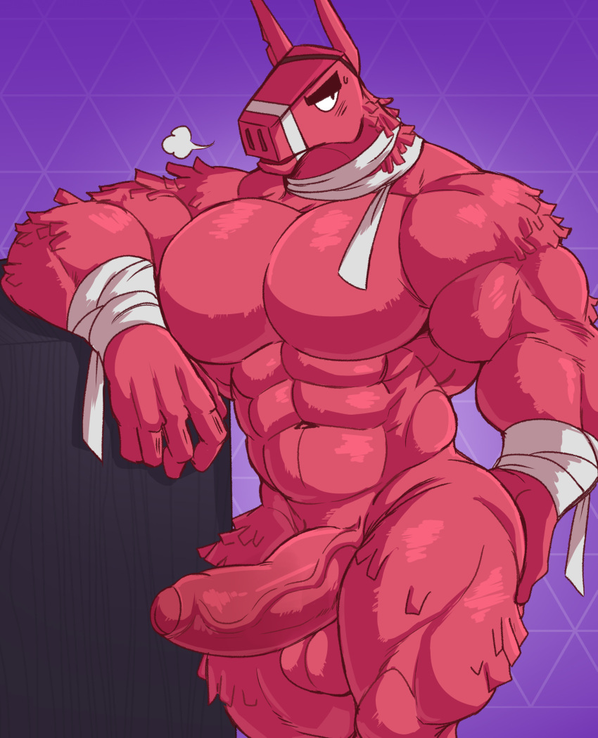 abs anthro balls bara biceps big_balls big_penis epic_games erection fortnite fur llama lt._john_llama male male_only muscular_anthro muscular_male nude pecs penis