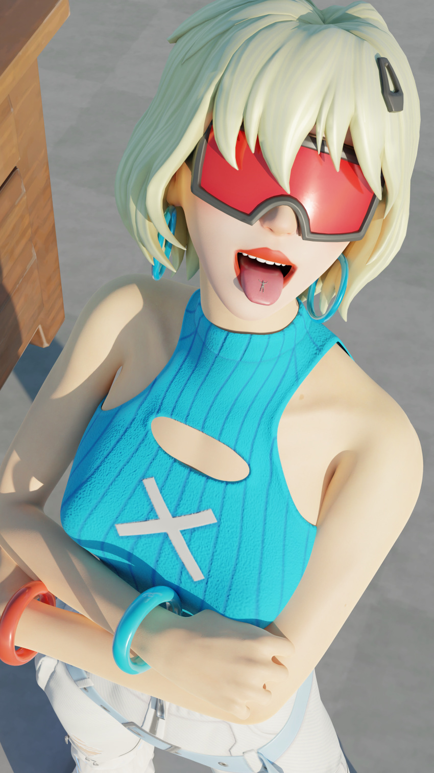 evie_(fortnite) fortnite giantess red-tinted_eyewear sigmathemale summitseeker_evie_(fortnite) tinted_eyewear tongue tongue_out vore