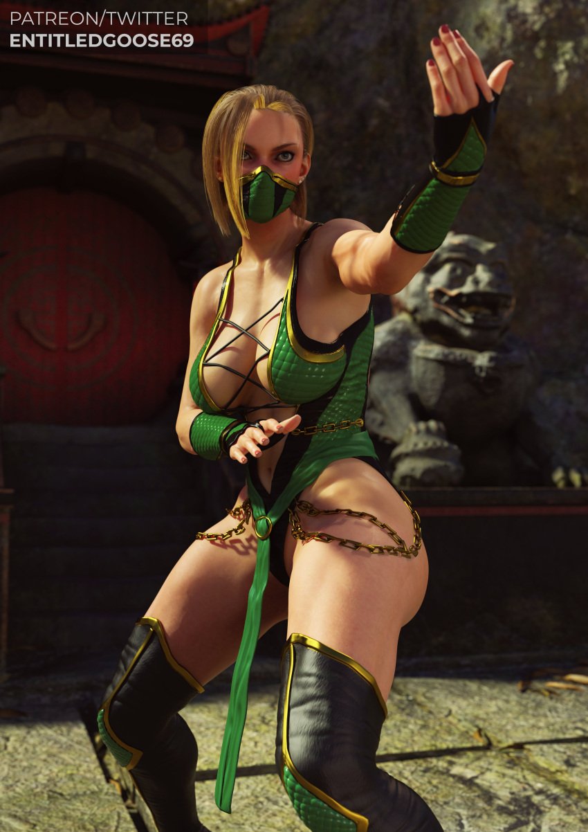 1girls 3d abs ass big_ass big_breasts breasts cammy_white capcom cleavage cosplay crossover_cosplay entitledgoose female female_only fit fit_female human jade_(mortal_kombat)_(cosplay) mature_female milf mortal_kombat mortal_kombat_(2011) muscular muscular_female straight_hair street_fighter street_fighter_6 thick_thighs wide_hips