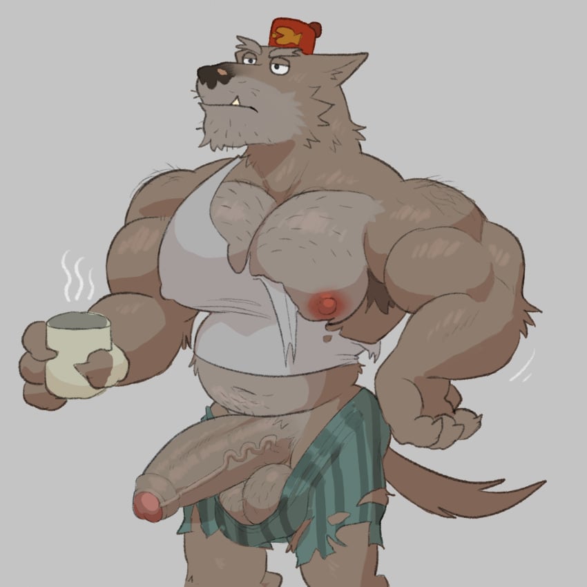 1:1 anthro balls biceps canid canine disney fleshformomo genitals gravity_falls hi_res male male_only mammal muscular muscular_anthro muscular_male mythological_canine mythological_creature mythology nipples pecs penis solo stan_pines tail vein veiny_penis were werecanid werecanine werewolf