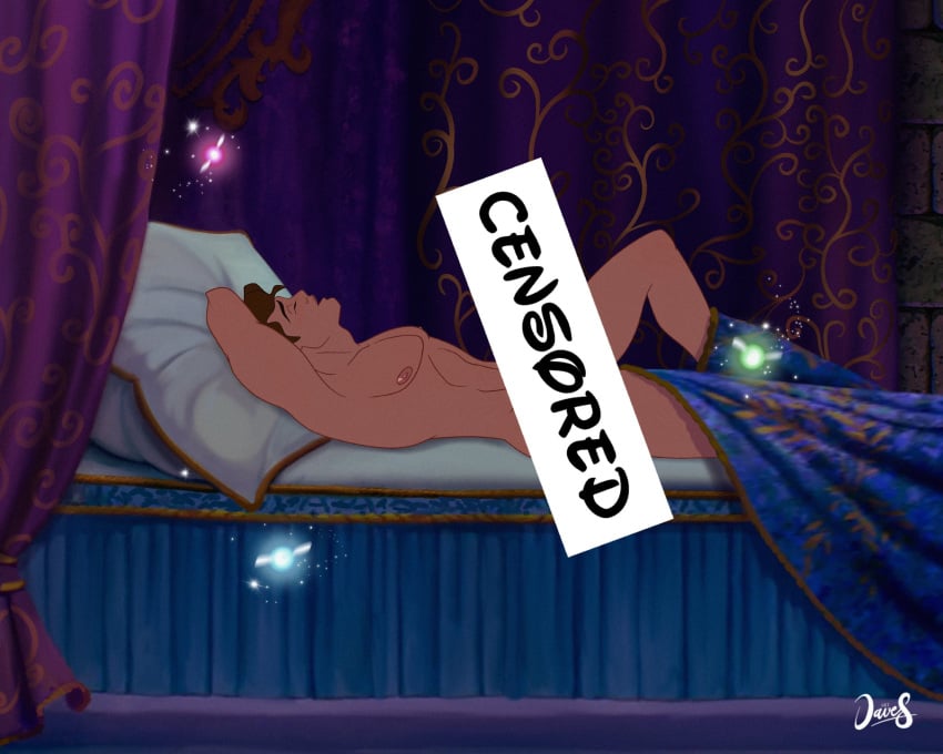 censored censored_penis disney disney_prince esteesdave heavily_censored prince_phillip sleeping_beauty_(1959_film) sleeping_nude