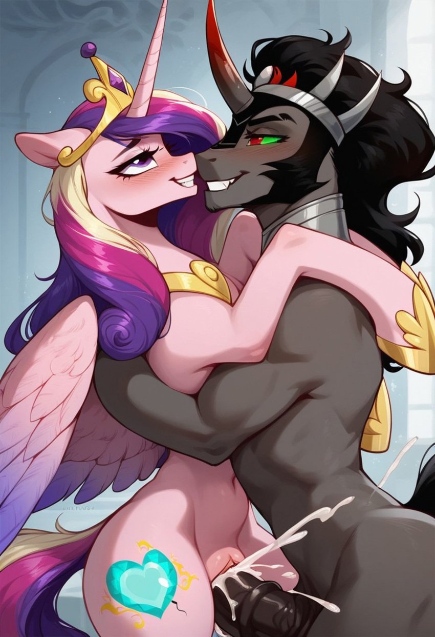 1boy 1boy1girl 1girls 2024 2024s 2d 2d_(artwork) ai_generated alicorn black_body black_fur cheating cum cum_in_pussy cum_inside female friendship_is_magic furry furry_only happy happy_sex hasbro hooves horn hugging king king_sombra_(mlp) long_hair male multicolored_hair my_little_pony my_little_pony_friendship_is_magic nai_diffusion netorare pink_body pink_fur pink_skin pony ponygirl princess princess_cadance_(mlp) sex stable_diffusion unicorn unicorn_horn vaginal_penetration vaginal_sex