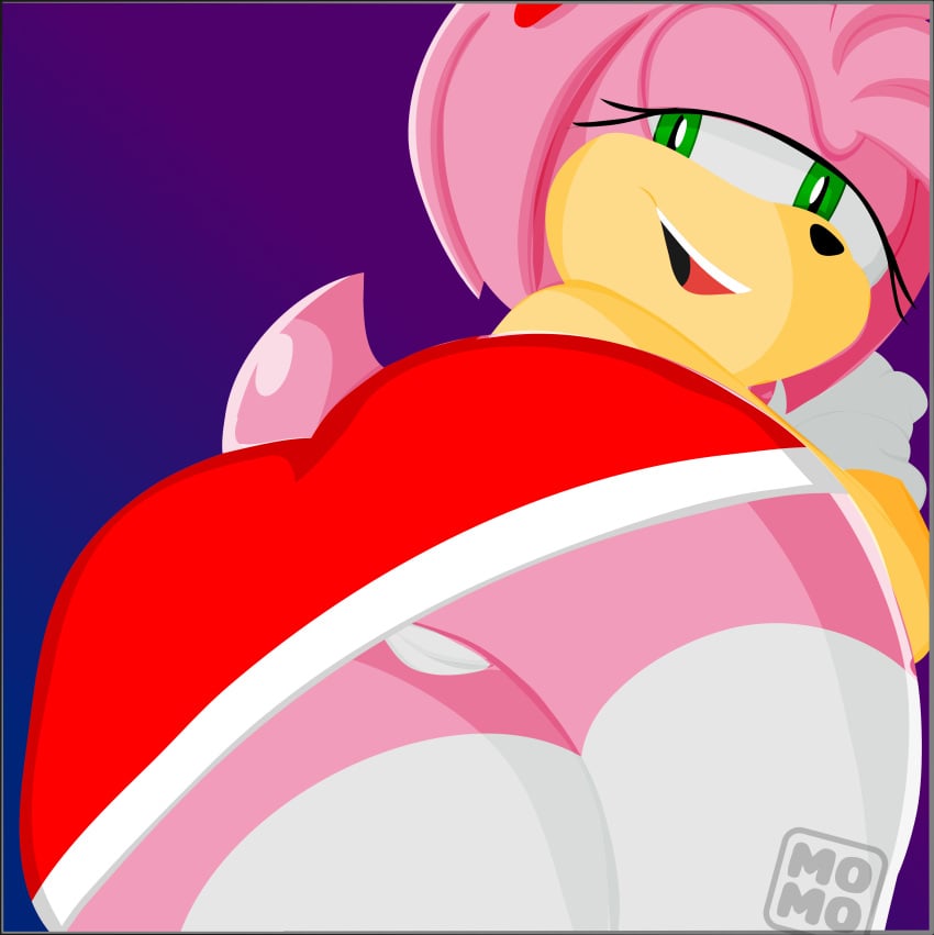 1girls abstrakt amy_rose ass cameltoe furry hedgehog hedgehog_girl mobian_(species) panties sega sonic_(series) thighs white_panties