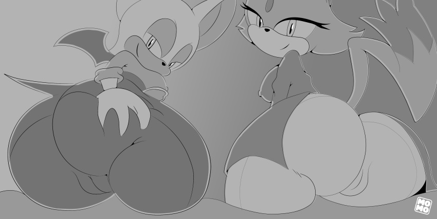 2girls abstrakt ass blaze_the_cat cameltoe pussy rouge_the_bat sega sonic_(series)