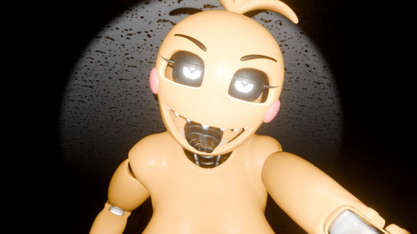 3d 3d_(artwork) areolae ass big_ass big_breasts breasts five_nights_at_freddy's five_nights_at_freddy's_2 huge_ass huge_breasts large_ass large_breasts long_tongue sharp_teeth thick_thighs thighs tongue tongue_out toy_chica toy_chica_(cyanu) toy_chica_(fnaf)