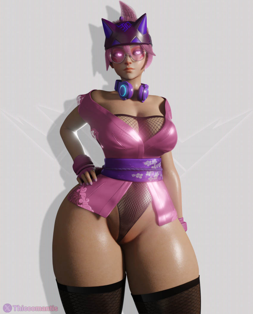 3d 3d_(artwork) big_breasts big_butt big_thighs blizzard_entertainment glasses kiriko_(overwatch) kiriko_kamori kunoichi overwatch overwatch_2 pink_eyes pink_hair pussy sakura_kiriko thiccomantis thick_ass thick_hips thick_legs thick_pussy thick_thighs