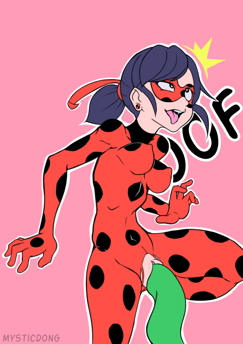 ahegao blue_hair bodysuit cross-eyed eyes_rolling_back female female_protagonist marinette_cheng marinette_dupain-cheng mask miraculous_ladybug mystic_dong oof ponytail ripped_bodysuit ripped_clothing saliva tentacle tongue_out torn_clothes vagina vaginal_penetration