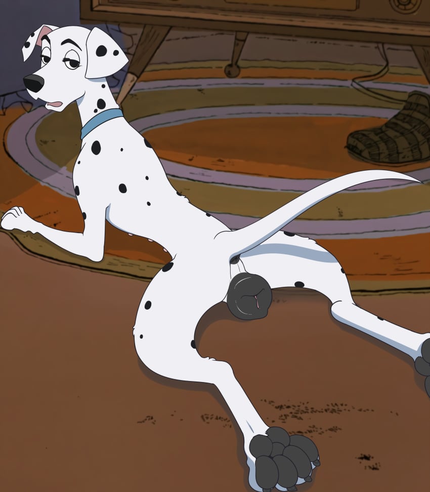 101_dalmatians absurd_res anatomically_correct anatomically_correct_genitalia anatomically_correct_pussy animal_genitalia animal_pussy anus ass canid canine canine_pussy canis carpet collar dalmatian disney domestic_dog female feral fur genitals hi_res hypergal in_heat lying mammal multi_nipple nipples on_front pawpads paws perdita presenting presenting_anus presenting_hindquarters presenting_pussy pussy raised_tail solo spots spread_legs spreading white_body white_fur