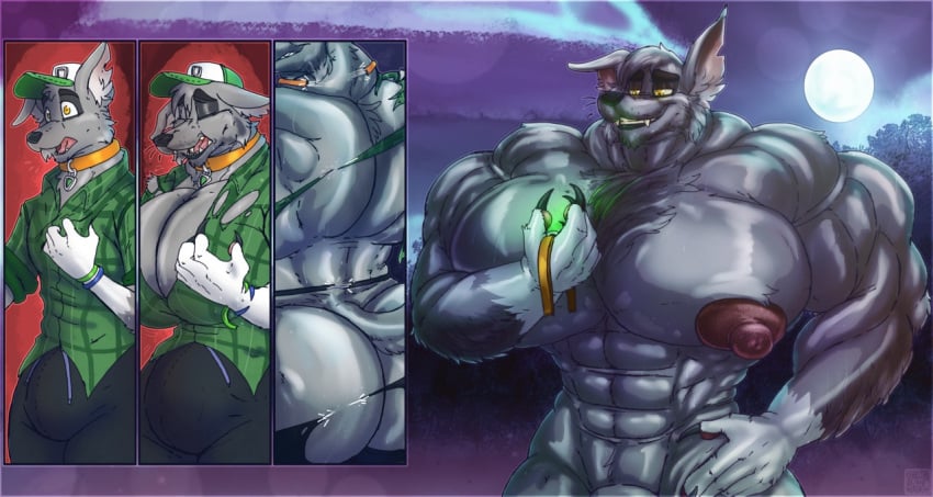 2019 anthro ass big_bulge big_butt big_muscles big_pecs broken_collar bulge butt_expansion canid canine canis clothed clothing collar detailed_background digital_media_(artwork) domestic_dog expansion fully_clothed genital_expansion growth hat headgear headwear huge_bulge huge_butt huge_muscles huge_pecs hyper hyper_bulge hyper_muscle_growth hyper_muscles hyper_nipples male mammal moon muscle_growth muscular muscular_anthro muscular_male night nipples paw_patrol pecs penis_expansion rocky_(paw_patrol) sequence shaded solo standing torn_clothing transformation transformation_sequence wardrobe_malfunction were werecanid werecanine werewolf what xtrent968