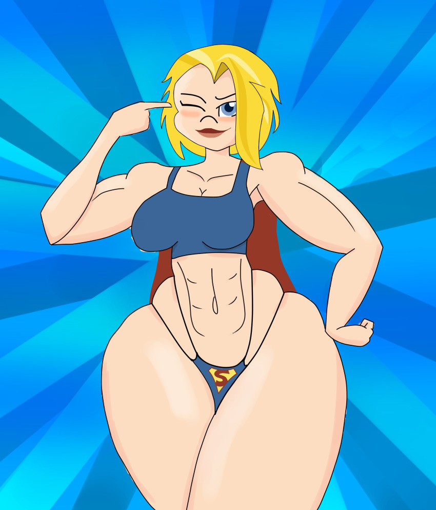 1girls dc dc_comics dc_super_hero_girls female female_only kara_danvers kara_zor-el muscular_female severingaxis183 supergirl thick_thighs tight_clothing wide_hips