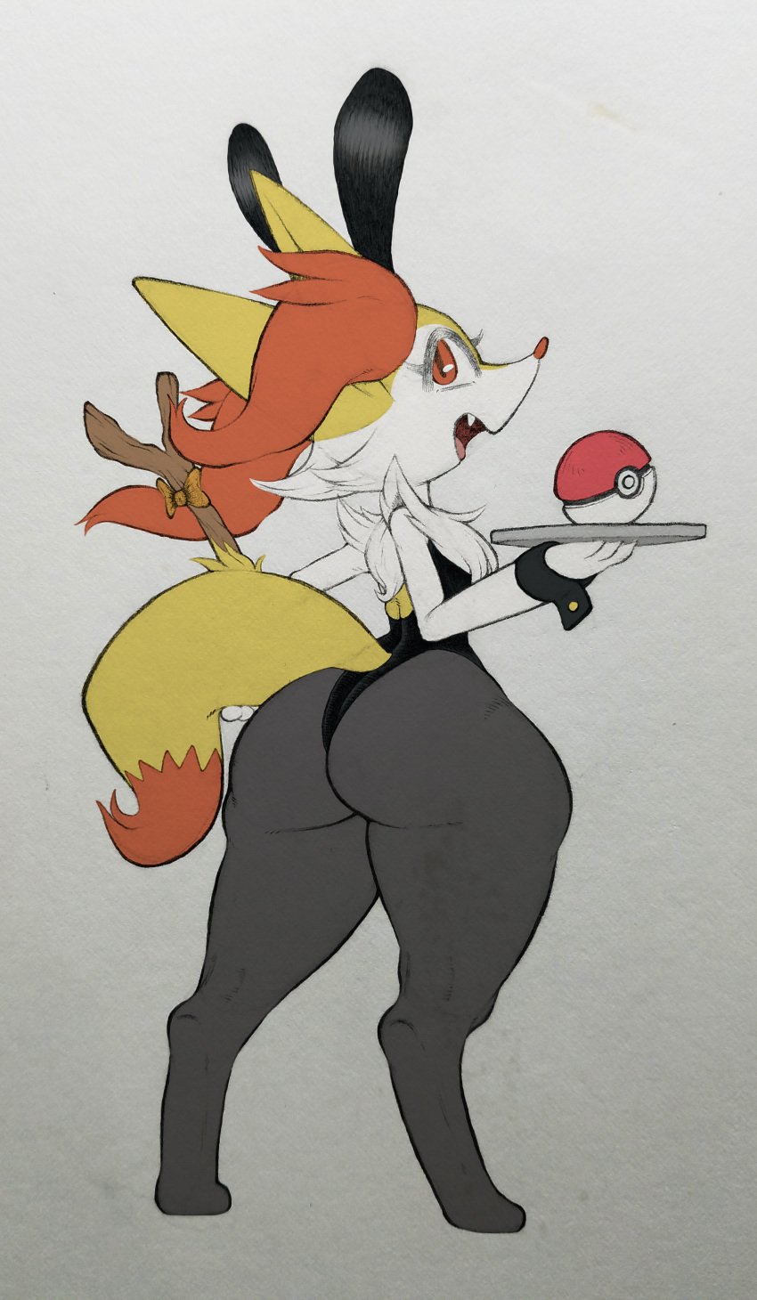 big_ass box_(hajimeyou654) braixen bunny_ears bunnysuit colored furry nintendo pokémon_(species) pokeball pokemon pokemon_(species) sketch tagme third-party_edit