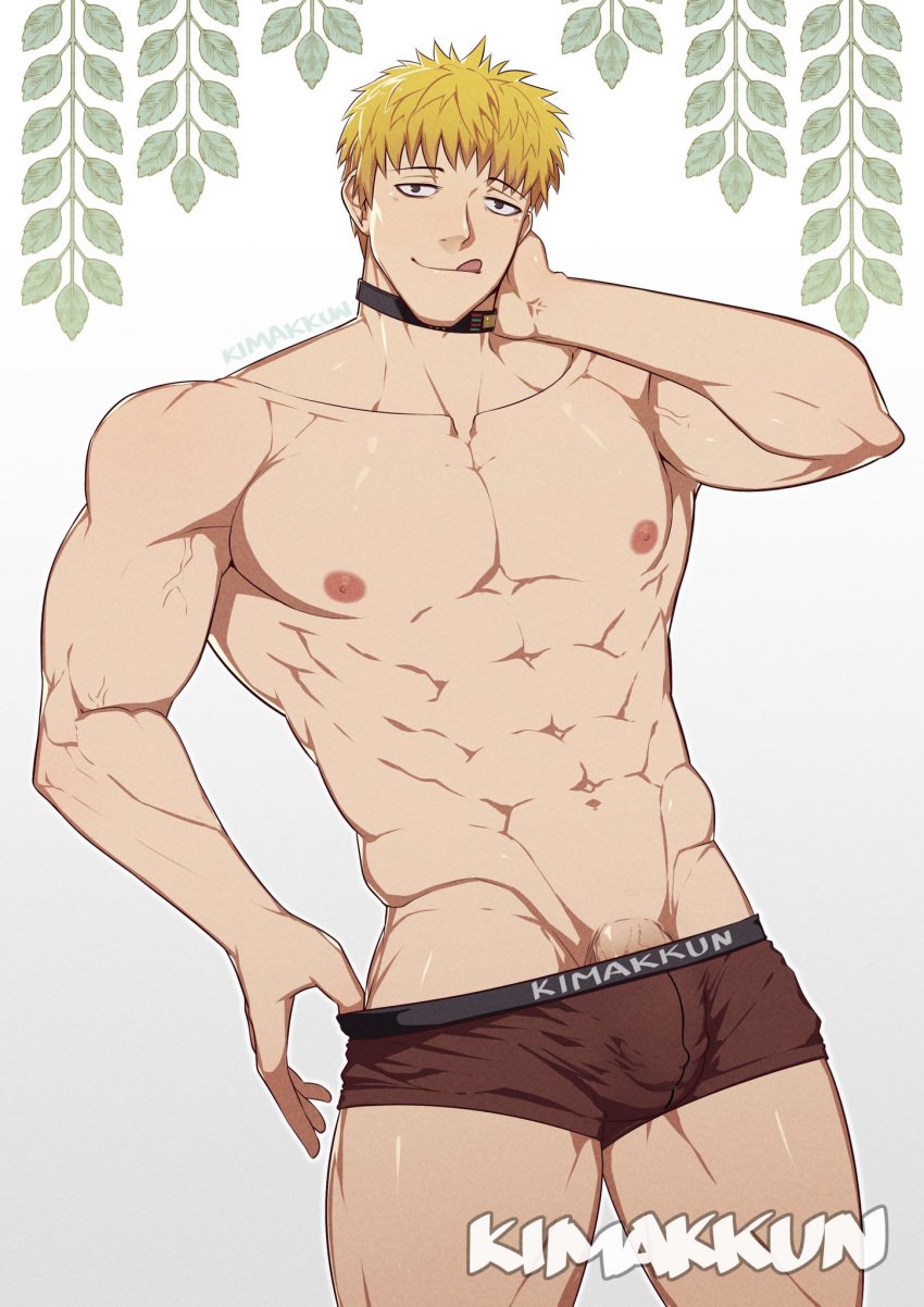 blonde_hair keiji_shinogi kimakkun kimi_ga_shine male_only muscles underwear your_turn_to_die yttd