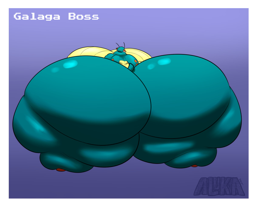 alien alien_girl antennae ass bbw big_ass big_breasts big_butt blue_skin boss_galaga breasts colossal_ass dragon-powah english_text enormous_ass fat_ass female gigantic_ass gigantic_breasts huge_ass huge_breasts hyper hyper_ass hyper_breasts hyper_butt large_ass large_breast large_breasts large_butt looking_at_viewer looking_back massive_ass massive_breasts namco orange_eyes ssbbw tail text thick_thighs thighs wide_hips