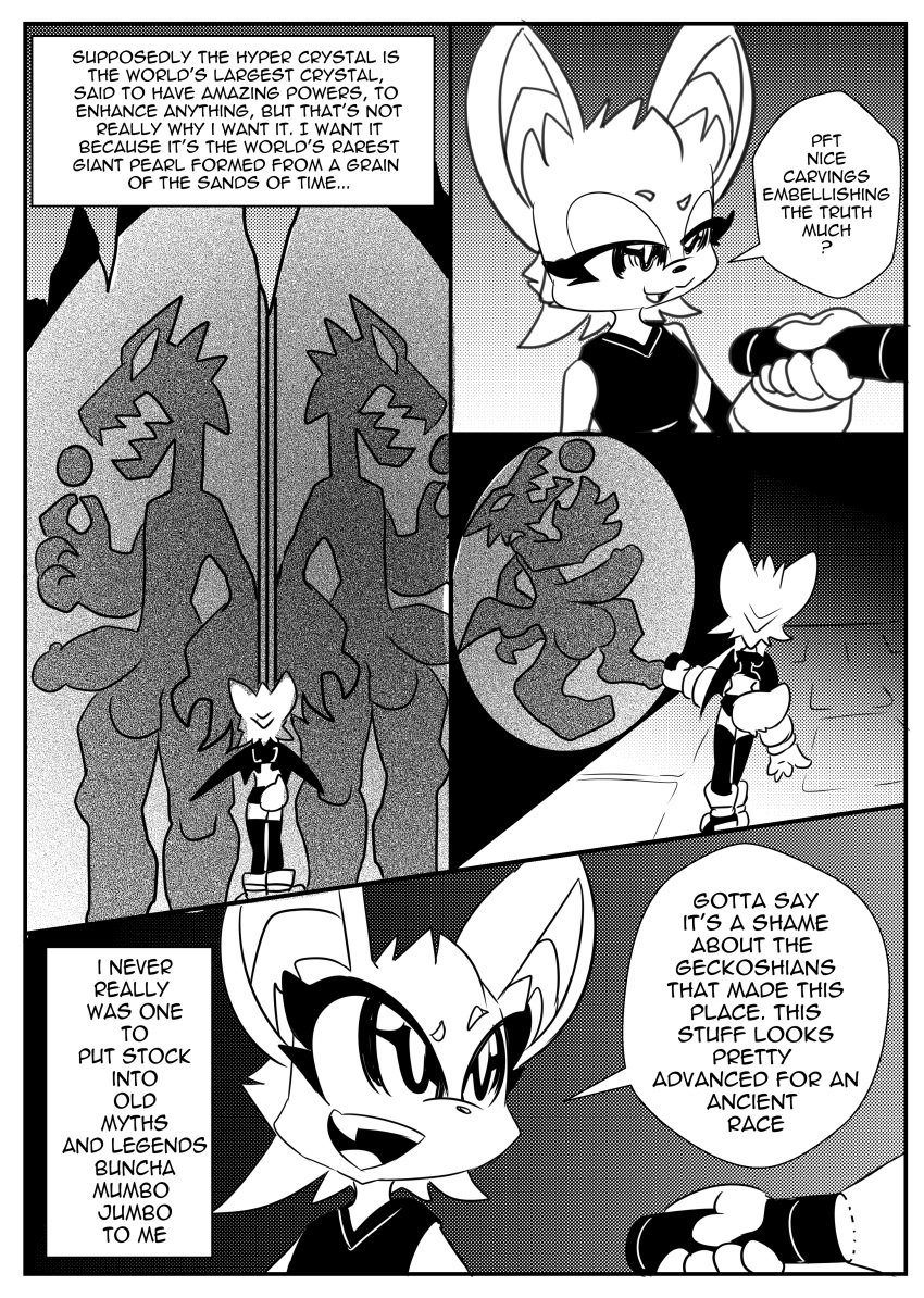 absurd_res anthro balls border chiropteran flashlight genitals hi_res male mammal monochrome penis rouge_the_bat smug solo sonic_(series) sonic_the_hedgehog_(series) stone_carving white_border white_crest