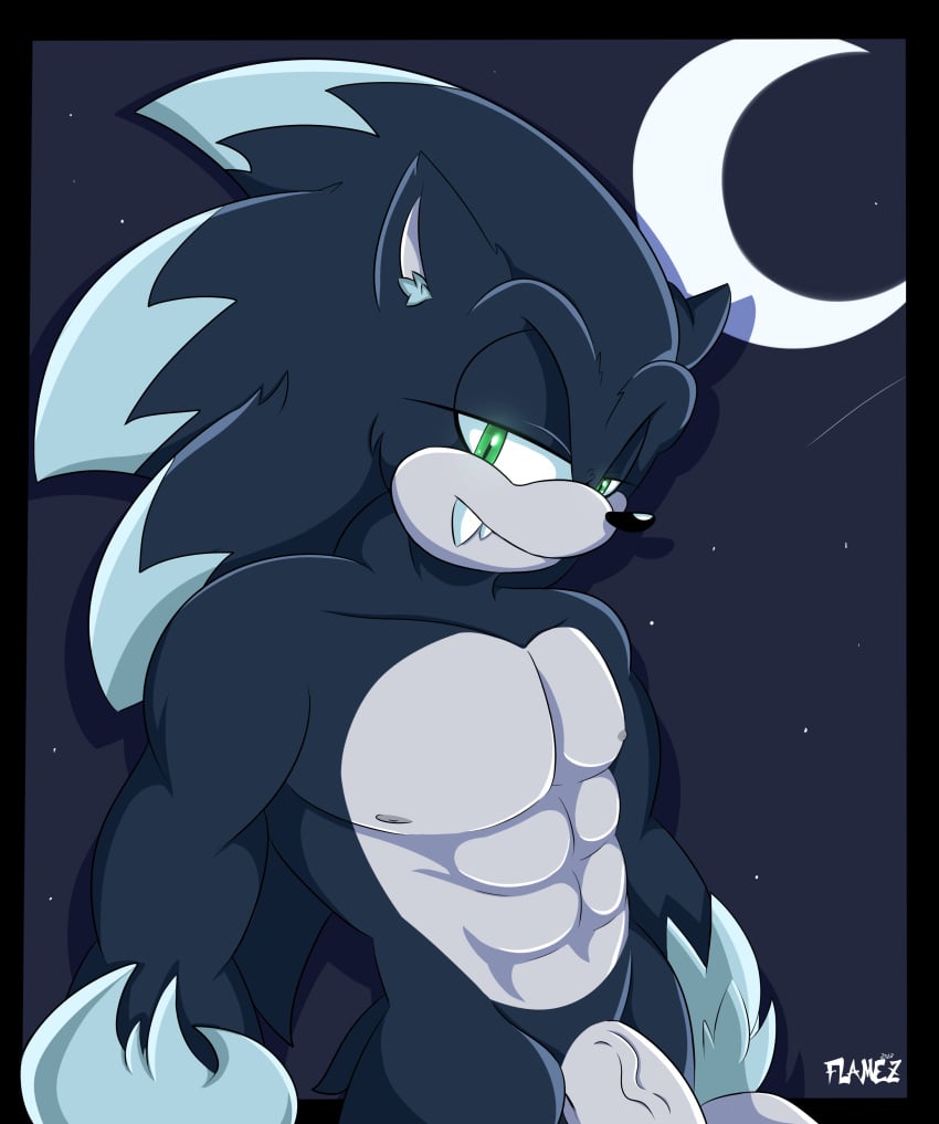 abs absurd_res anthro eulipotyphlan flamez genitals hi_res looking_at_viewer male male_only mammal muscular muscular_anthro muscular_male nude penis solo sonic_(series) sonic_the_hedgehog sonic_the_hedgehog_(series) sonic_the_werehog vein veiny_penis were wereeulipotyphlan werehog