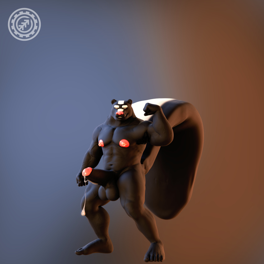 1:1 1boy 3d abs animal_humanoid anthro balls ballsack biceps big_balls big_penis black_fur blender_(software) body_fur cum cum_string erection fluffy_tail genitals glans grin hi_res humanoid_genitalia humanoid_penis logan_(skunk) looking_at_viewer male male_nipples male_only mammal mammal_humanoid mephitid mephitid_humanoid muscles muscular_male n0rdbara nude_male pecs penis pose presenting scrotum simple_background skunk skunk_humanoid skunk_tail smile smooth_fur solo teeth testicles white_stripe