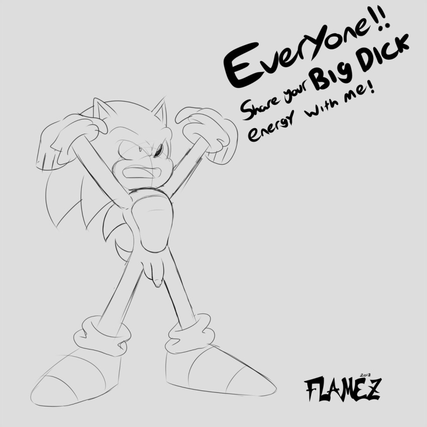 1:1 anthro balls dialogue flaccid flamez foreskin genitals hi_res male male_only mobian_(species) monochrome penis sega sequence sketch solo sonic_(series) sonic_the_hedgehog sonic_the_hedgehog_(series)