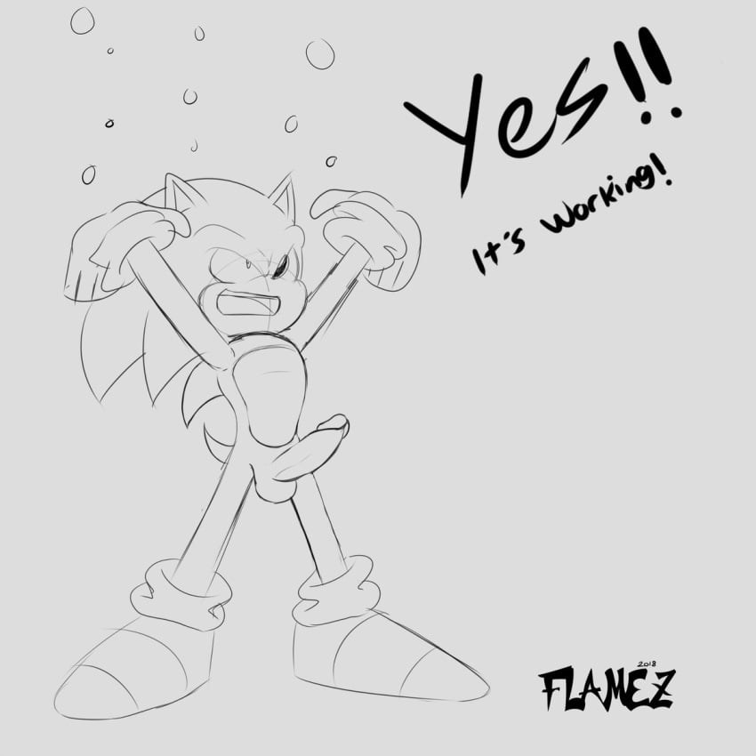 1:1 anthro balls dialogue erection expansion flamez genital_expansion genitals hi_res male male_only mobian_(species) monochrome penis penis_expansion sega sequence sketch solo sonic_(series) sonic_the_hedgehog sonic_the_hedgehog_(series)