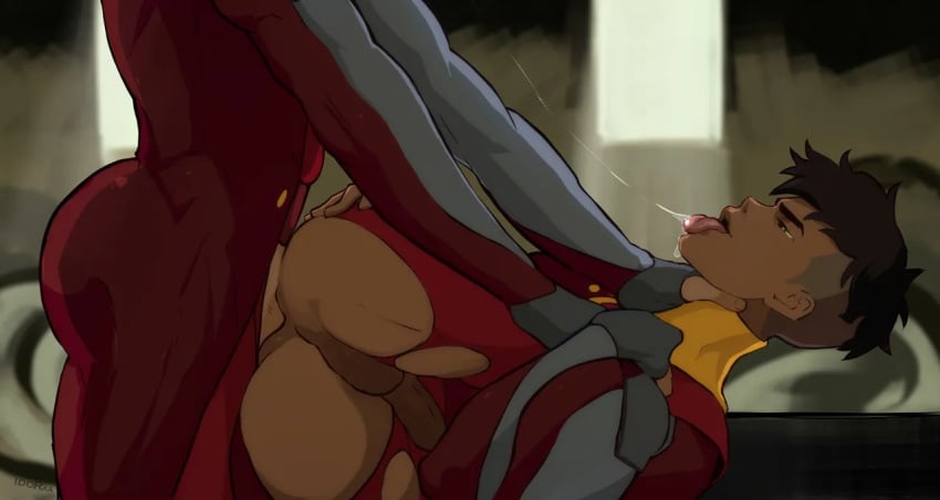avatar_the_last_airbender balls balls_deep big_ass drool_string enjoying_sex gay hand_on_neck hole_in_pants idoraad kai_(avatar) lilprincyvi male/male male_penetrating male_penetrating_male older_penetrating_younger penis penis_in_ass ripped_clothing tenzin the_legend_of_korra tongue tongue_out yaoi