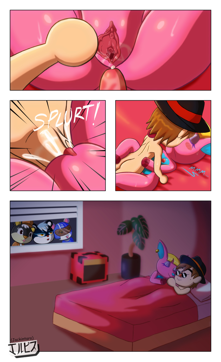 2020 agent_s_(animal_crossing) animal_crossing animal_crossing_boy anthro bed bedroom blaire_(animal_crossing) comic cum_in_pussy deer deer_girl fuchsia_(animal_crossing) furry jackintaro nintendo penetration penis pussy pussy_juice sex squirrel tasha_(animal_crossing)