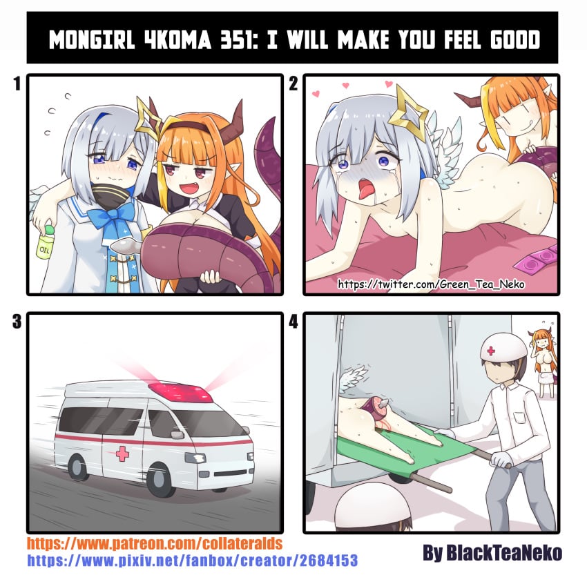 1futa 1girls 2020 2boys 4koma absurd_res amane_kanata ambulance anal anal_bleeding anal_insertion angel angel_wings arm_behind_head artist_name ass big_ass black_hair blood blue_hair blush bow breasts bulge buttplug chibi cleavage clothed clothing comedy comic condom condom_wrapper cross crying crying_with_eyes_open dragon_girl dragon_horns dragon_tail english_text erection erection_under_towel eyebrows_visible_through_hair eyes_visible_through_hair fake_tail feet female flying_sweatdrops funny futanari gloves greenteaneko hair_ornament hairband hand_on_head heart helmet highres holding_object holding_sex_toy hololive horns huge_breasts humor insertion kiryu_coco licking licking_lips long_ears long_hair looking_at_another losing_consciousness lying male mob_face mongirl_4koma motion_lines multiple_boys no_nipples nurse oil on_stomach open_mouth orange_hair pain pants patreon pixiv pointy_ears purple_eyes purple_hairband red_eyes sex_toy sex_toy_error short_hair small_breasts standing stretcher sweat sweatdrop tail tail_plug tears teeth text thighs tongue tongue_out topless towel trembling turn_pale twitter_username unconscious uniform url vehicle virtual_youtuber watermark wavy_mouth wings |_|