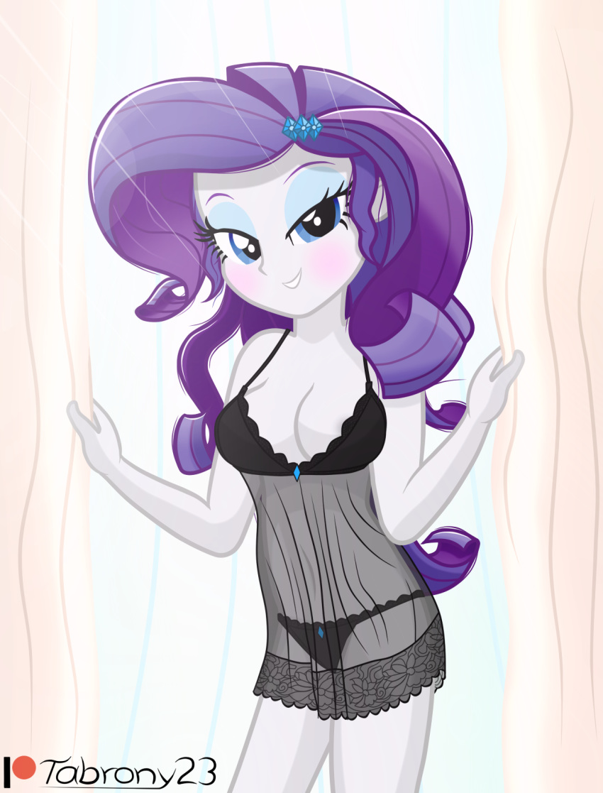 1girls babydoll bedroom_eyes blush bra breasts cleavage equestria_girls female female_only friendship_is_magic hasbro lingerie looking_at_viewer my_little_pony nightgown panties patreon rarity_(eg) see-through smooth_skin solo solo_female tabrony23