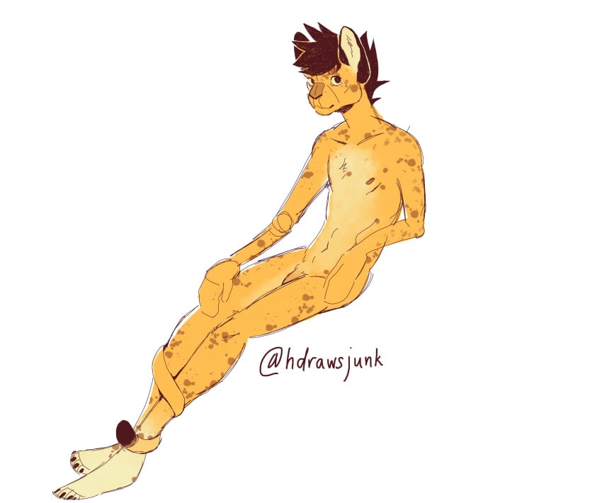 boy catboy cheetah feline furry male male_only naked nonsexual_nudity nudity sketch skinny skinny_male study thin twink