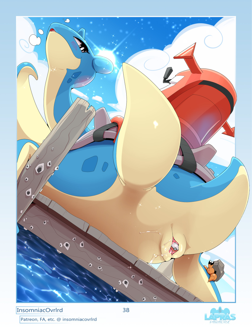 absurd_res ambiguous_gender animal_genitalia being_watched bodily_fluids cloaca conditional_dnp duo dwebble female feral furaffinity_username genital_fluids genitals hi_res horizontal_cloaca insomniacovrlrd lapras lapras_paradise looking_at_another masturbation nintendo page_38 patreon_username penetration pinup pokémon_(species) poke_ball poke_ball_insertion pokemon pokemon_only pose pussy size_difference solo solo_focus video_games