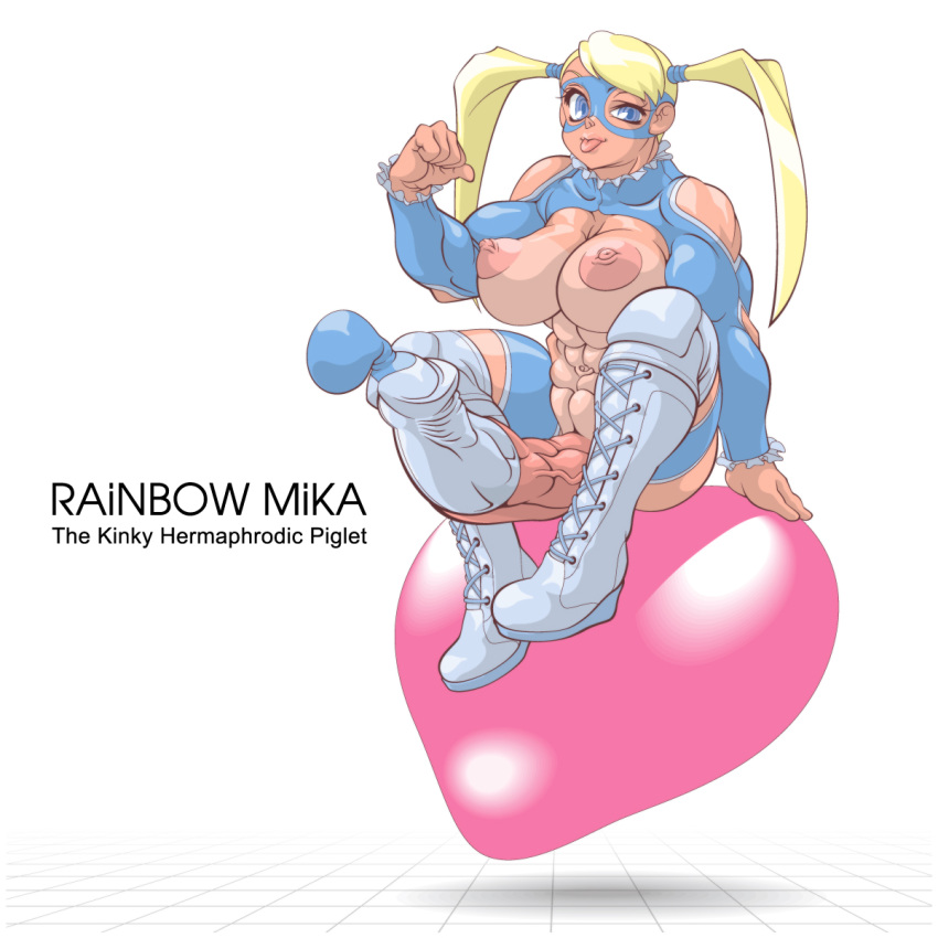 1futa abs breasts capcom condom doomshaman futa_only futanari heart huge_breasts human hyper hyper_penis intersex inverted_nipples muscular muscular_futanari nipples penis rainbow_mika sitting solo street_fighter veins veiny_penis