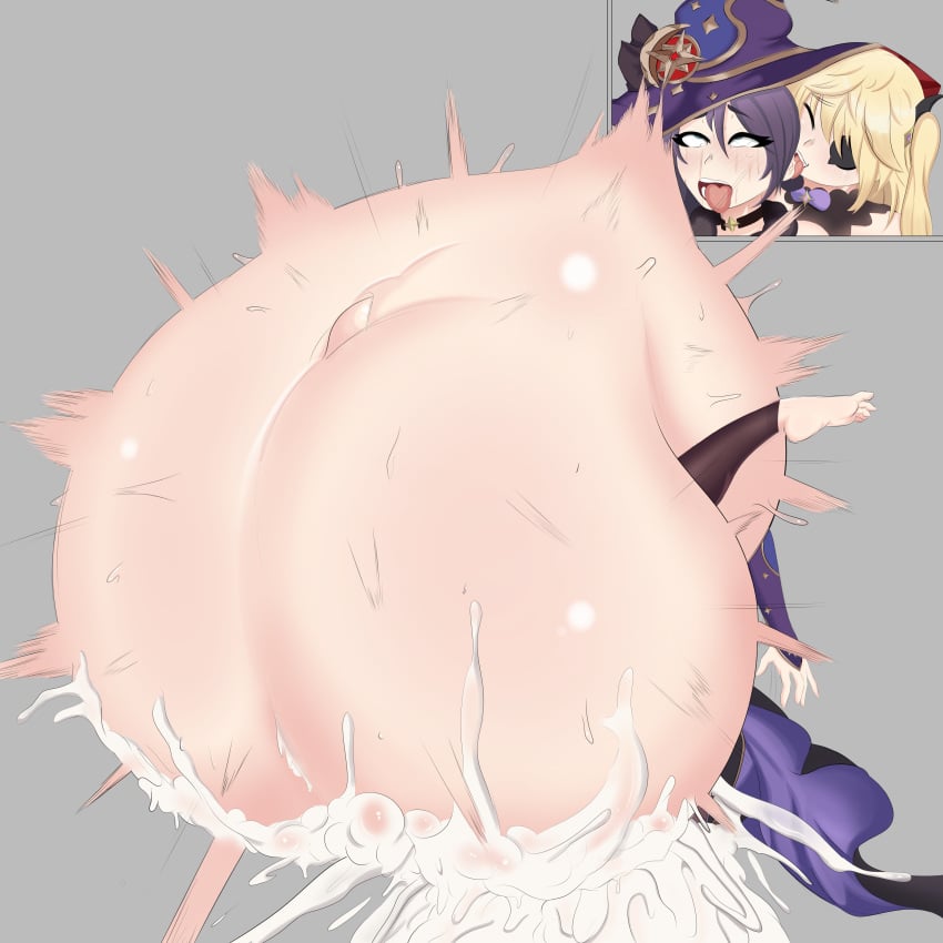 1futa 1girls cum cum_inflation cumflated_belly cumflation duo excessive_cum extreme_penetration female fischl_(genshin_impact) full_nelson futa_on_female futanari genshin_impact huge_breasts huge_cock human hyper hyper_cumflation hyper_inflation hyper_penis impossible_fit inflation mona_(genshin_impact) morsal pale_skin ridiculous_fit scared stomach_bulge worried