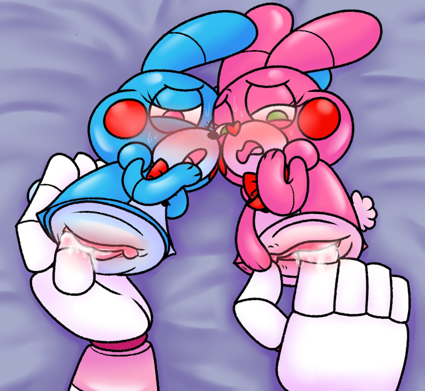 ahe_gao animatronic bear blush bonnet_(fnafsl) fingering five_nights_at_freddy's five_nights_at_freddy's:_sister_location funtime_freddy_(fnafsl) group group_sex lagomorph looking_pleasured machine mammal penetrable_sex_toy puppet puppet_bonnie_(fnafsl) pussy pussy_juice rabbit robot scottgames sex sex_toy sister_location size_difference snaxattacks straight sweat threesome video_games