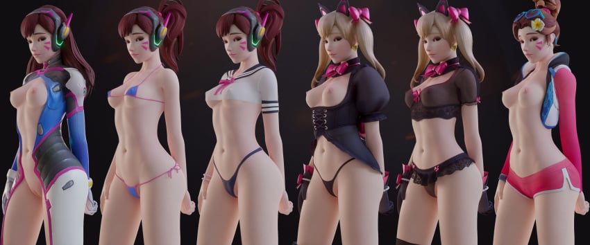 1girls 3d alternate_costume areolae arhoangel asian bare_midriff black_cat_d.va blender blizzard_entertainment blonde_hair breasts brown_eyes brown_hair cat_ears cute d.va egirl eyelashes eyeliner eyeshadow facial_mark facial_markings female female_only fringe g-string light_skin looking_at_viewer model_sheet nipples overwatch pale_skin panties ponytail pussy revealing_clothes sailor_uniform serafuku shy skinny skirt slim small_breasts solo string_panties teenager thong tied_hair twintails upskirt waveracer_d.va