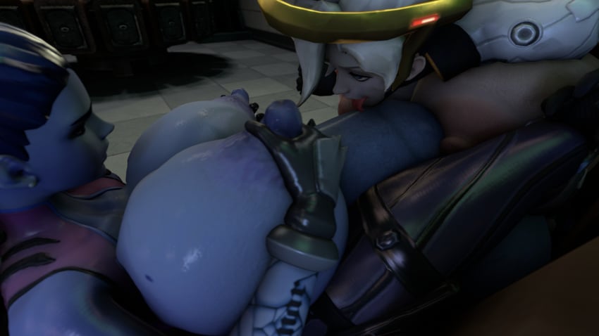 3d animal_genitalia_on_humanoid balls_expansion breast_expansion breast_press futanari horsecock horsecock_futanari horsecock_on_humanoid huge_breasts huge_cock huge_nipples huge_testicles large_areolae mercy nipple_grab overwatch penis_growth source_filmmaker testicle_growth thick_penis thick_thighs veiny_penis veiny_testicles widowmaker zccblp