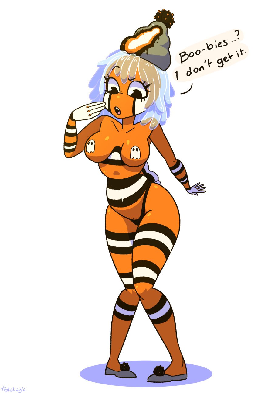 anthro breasts chubby chubby_female clown_fish curvy curvy_female curvy_figure cute digital_art hips oc panties thick_thighs thighs tralalayla