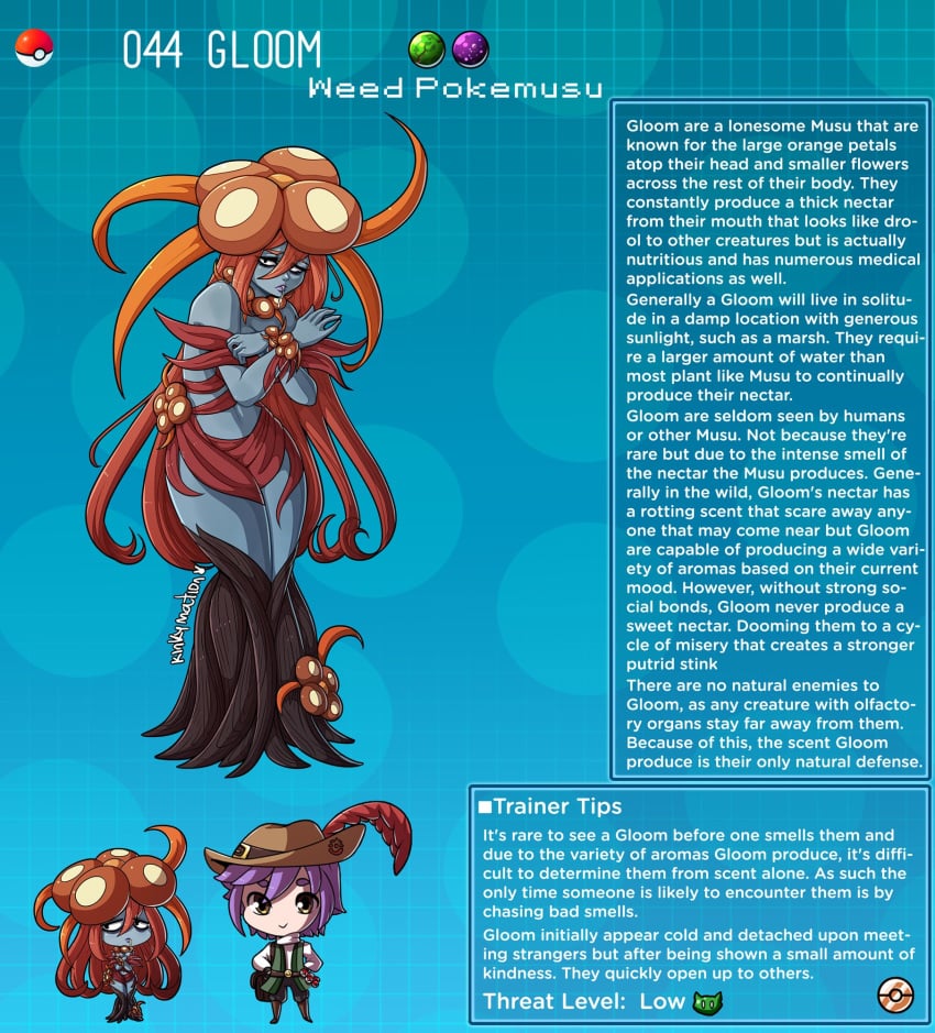 creature_index english_text gloom highres kinkymation nintendo page_44 page_number pokémon_(species) pokemon pokemon-girl_encyclopedia pokemorph pokemusu profile tagme text