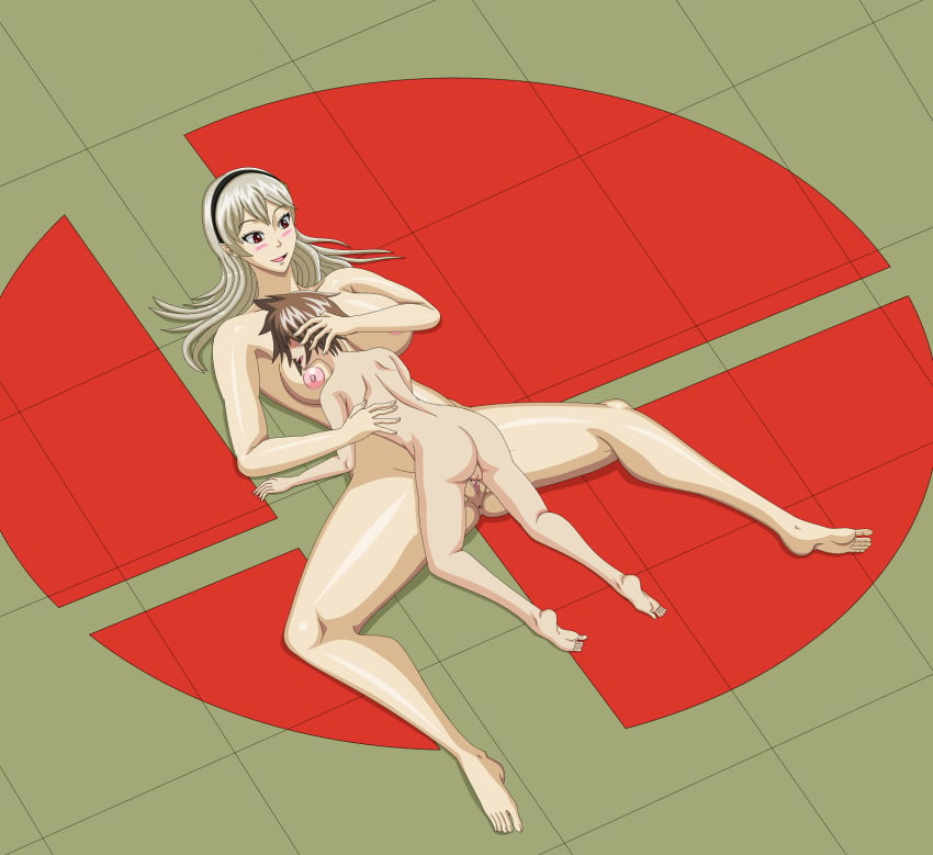 1girls blush completely_nude corrin_(fire_emblem) corrin_(fire_emblem)_(female) feet female fire_emblem fire_emblem_fates fire_emblem_if gray_hair hairband hey_ho_system hug kingdom_hearts long_hair manakete naked nintendo nipples nude nude_female on_back penetration pubic_hair sex sora source_request super_smash_bros. toes video_games