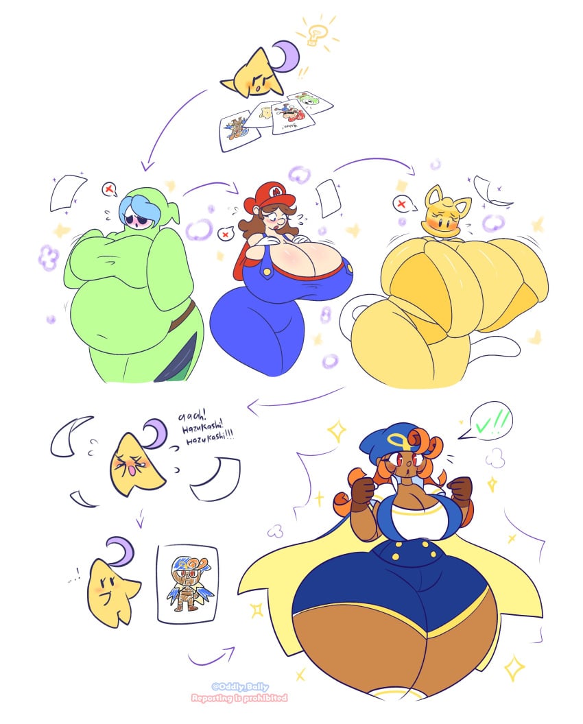 5girls ass_bigger_than_head big_ass big_breasts bikini boob_window breasts_bigger_than_head busty cat_bell clothed fat fat_woman female female_only geno_(mario) huge_ass huge_breasts hyper_ass hyper_breasts luma mario mario_(series) multiple_girls no_bra oddly_bally paper_drawing rule_63 shy_gal sideass sideboob small_bikini super_mario_3d_world super_mario_galaxy super_mario_rpg