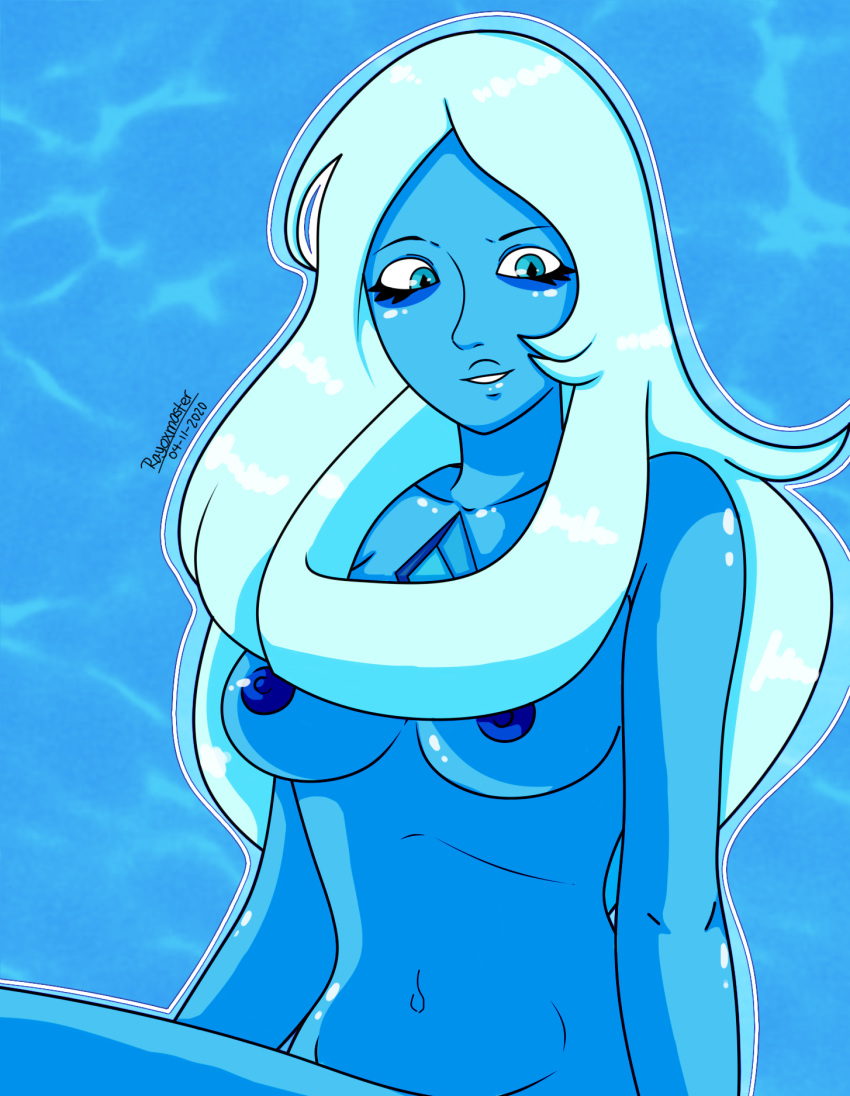 big_breasts blue blue_background blue_body blue_diamond blue_diamond_(steven_universe) blue_eyes blue_fur blue_hair blue_nipples breasts breasts_out exposed exposed_breasts mature mature_female mature_woman milf nipples rayoxmaster steven_universe steven_universe:_the_movie steven_universe_future