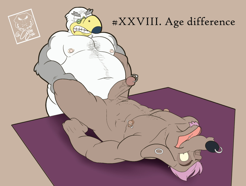 age_difference anal anal_sex anthro avian belly bird camsan_r_s duo facial_piercing gull gunnar hair hi_res kangaroo lari larid lying macropod male male/male male_penetrated male_penetrating male_penetrating_male mammal marsupial missionary_position nipples nose_piercing on_back overweight penetration piercing pink_hair pubes sex slightly_chubby tongue tongue_piercing wilson_(brogulls)